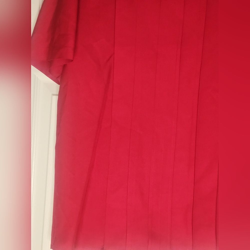 Vtg WTC 6 Red 100% SILK Shrtslvs Folds Buttons on the Back Women’s Top Blouse - Picture 5 of 10